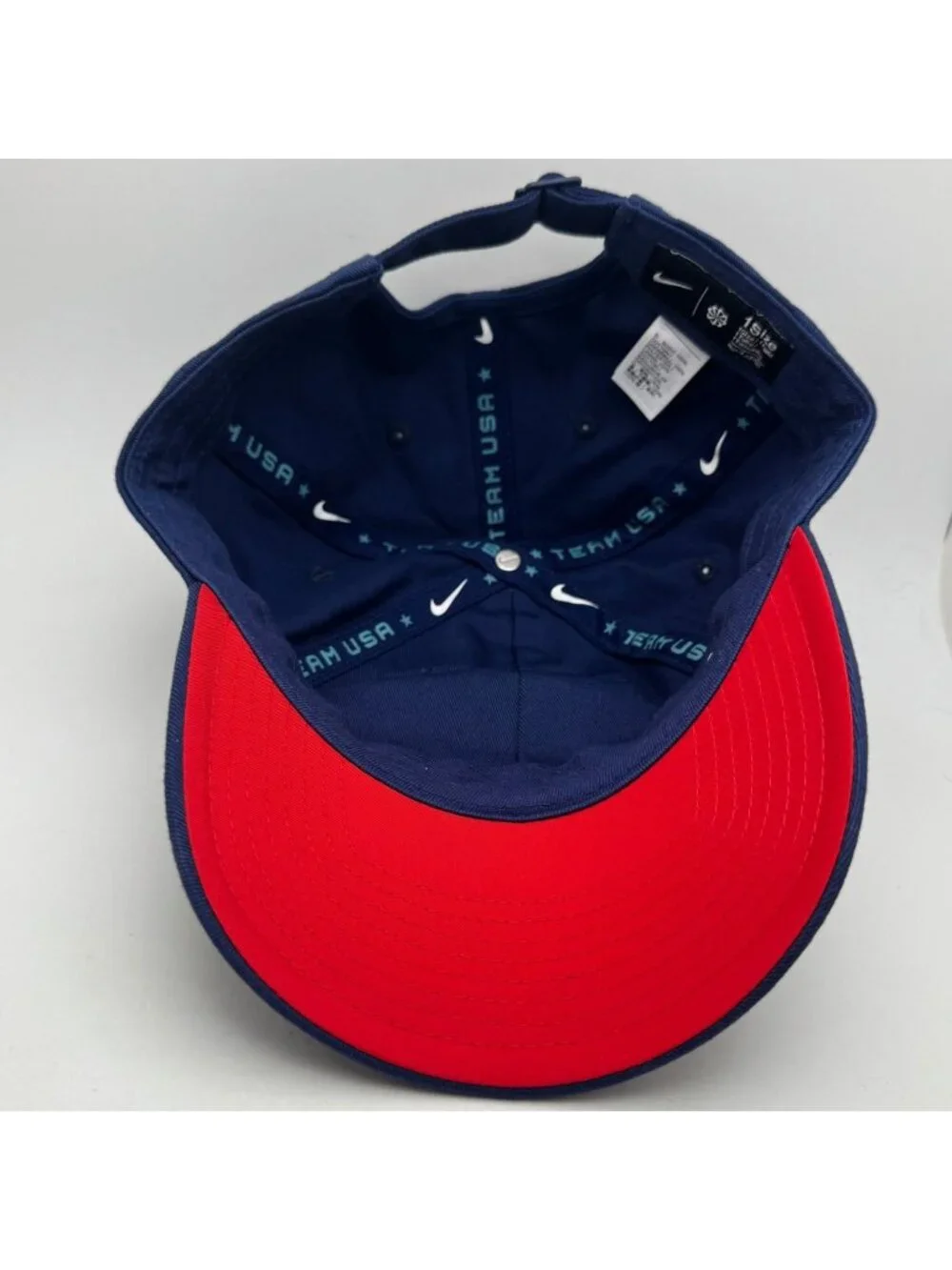Nike Team USA Olympics Baseball Cap Hat Adjustable Navy Blue White Re